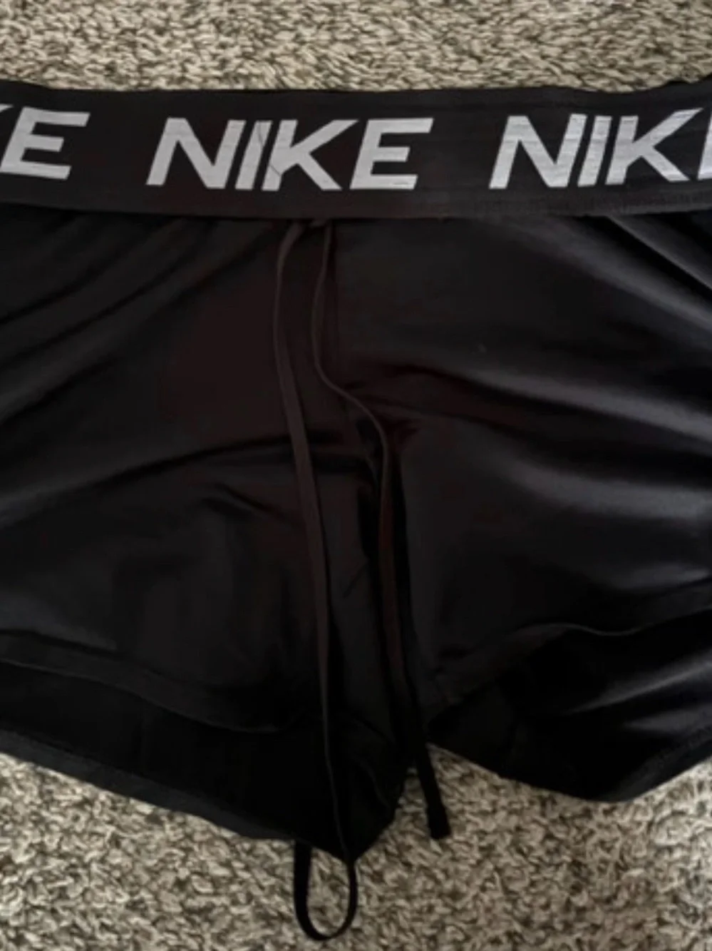 Nike Women’s Black Logo Waist Athletic Shorts